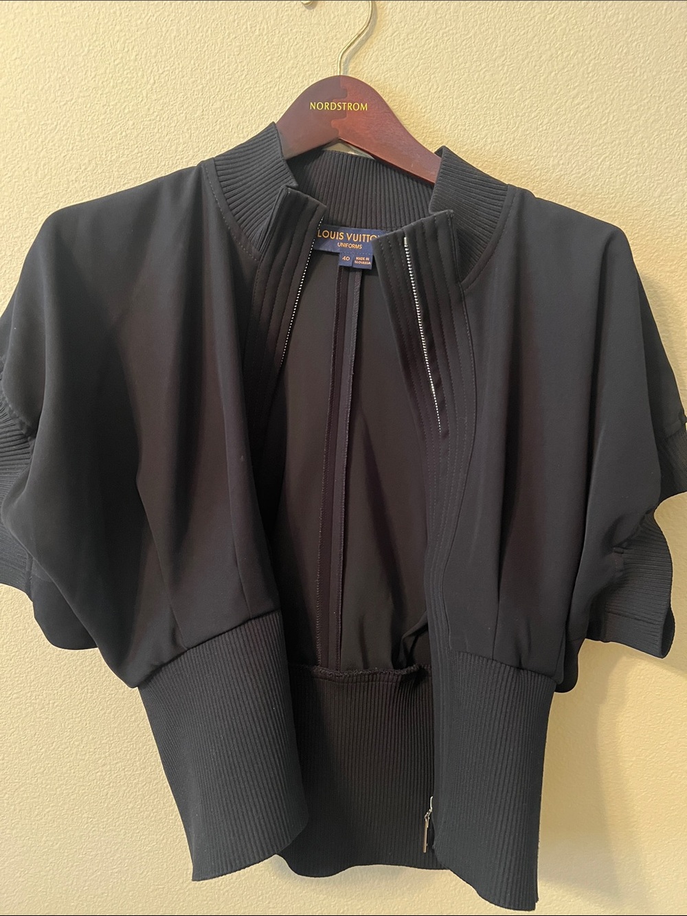 Louis Vuitton Black Short-Sleeve Ribbed Bomber